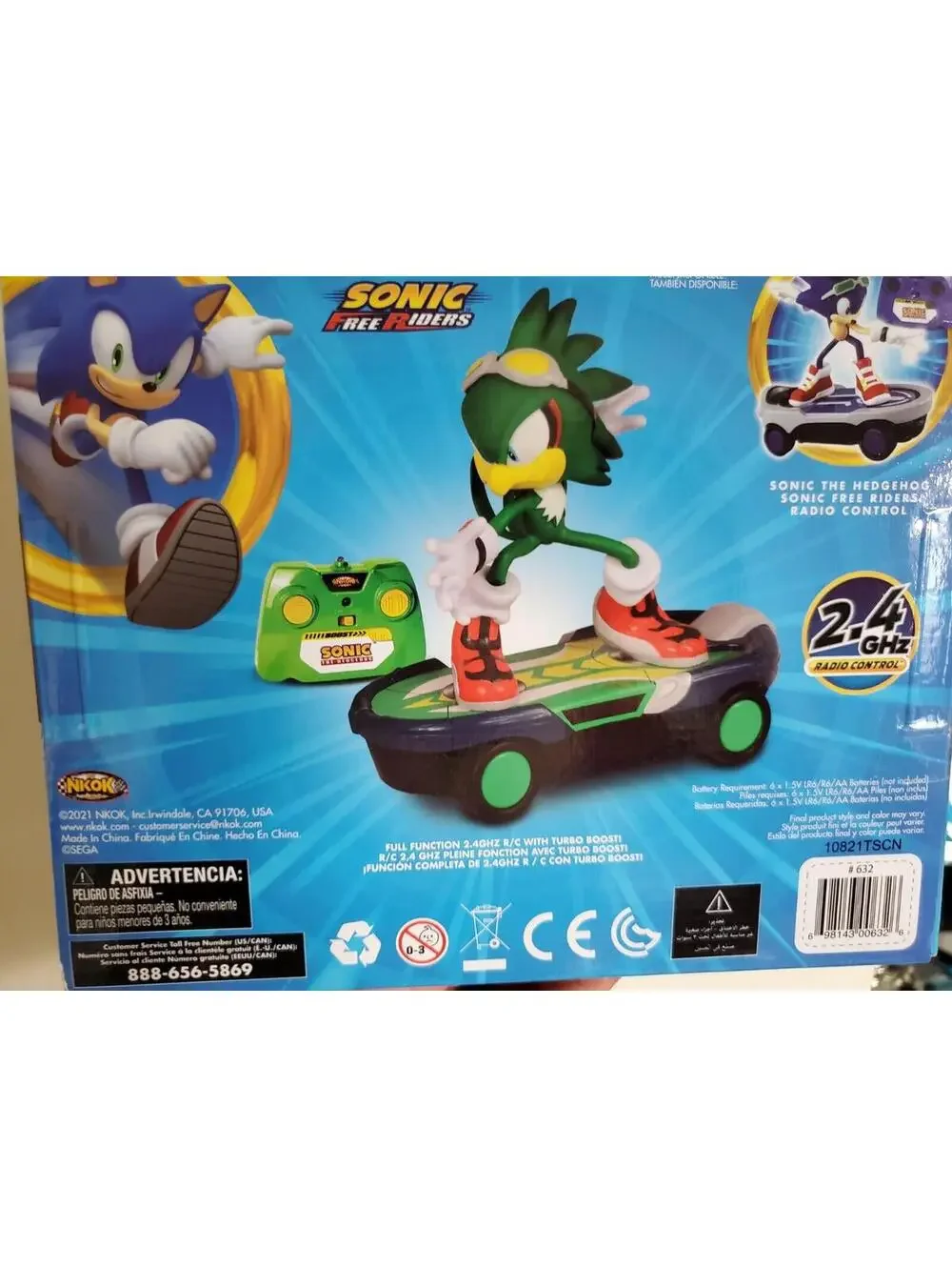 SEGA Sonic Hedgehog Free Riders Jet The Hawk RC Skate Board Fig Remote Control